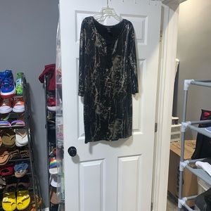 Gold and black metallic mini dress